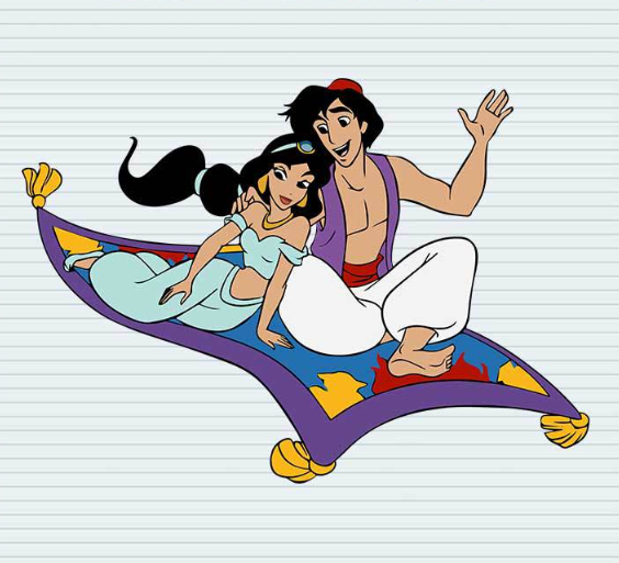 Aladdin and Jasmine SVG