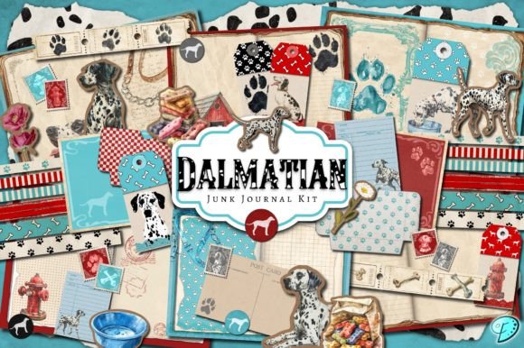 Dalmatian Junk Journal Kit SVG File