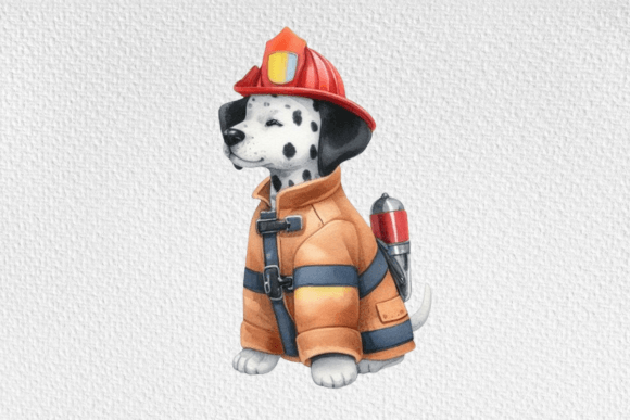 Watercolor Dalmatian Fireman SVG File