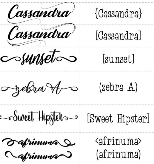 Types of Fonts with Tails