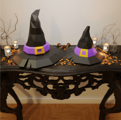 3D Papercraft Witch Hats