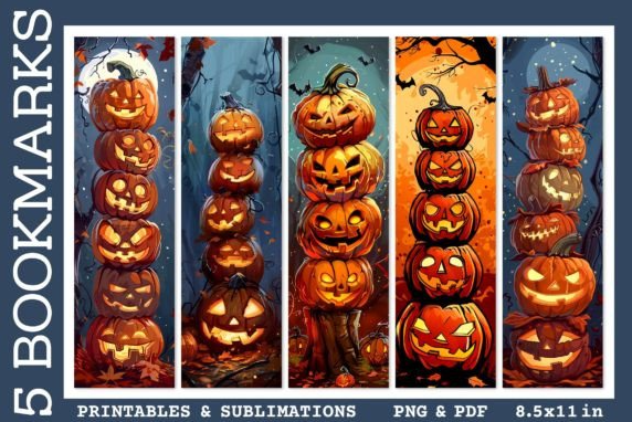 Bookmarks Halloween Spooky Pumpkin PNG