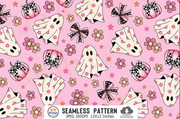 Coquette Halloween Seamless Pattern | Spooky Pattern SVG