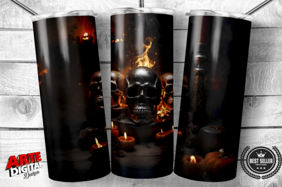 Halloween Skulls PNG Tumbler 63