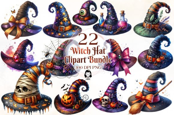 Halloween Witch Hat Sublimation Clipart