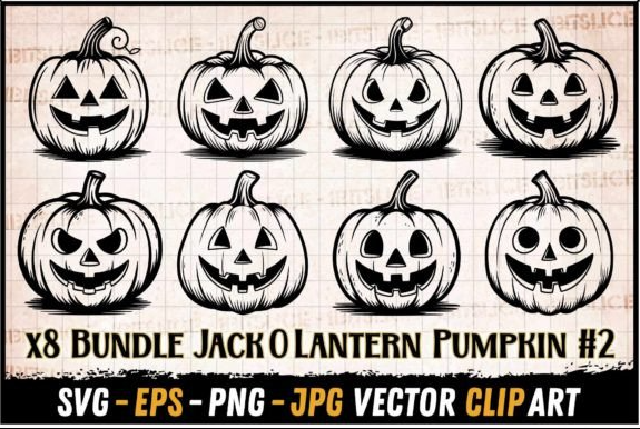 Jack O' Lantern Pumpkin Halloween Bundle