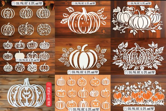 Papercut Decorative Pumpkin SVG Bundle