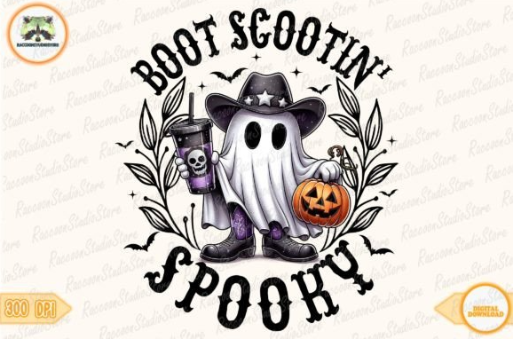 Retro Spooky Ghost Western Png