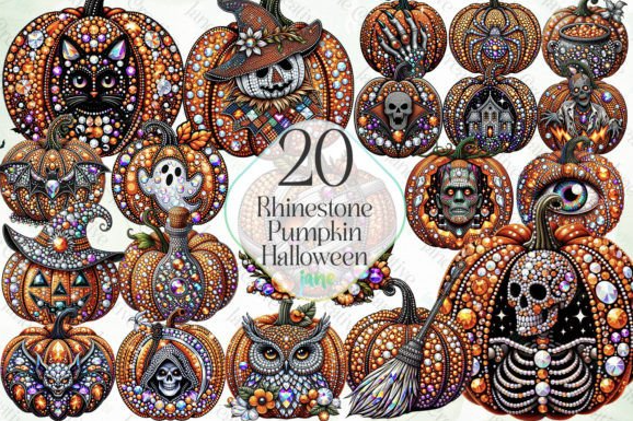 Rhinestone Pumpkin Halloween SVG