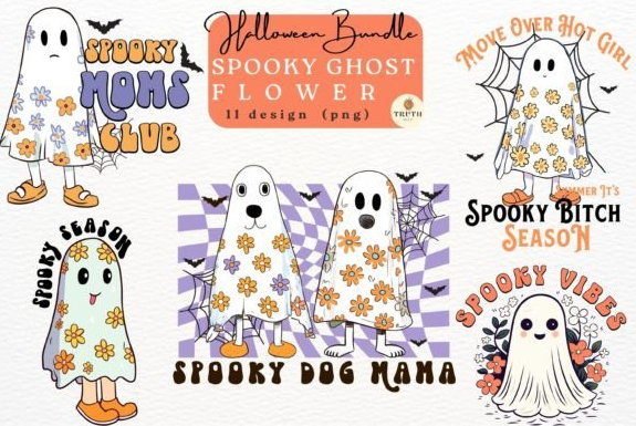 Spooky Ghost Family Halloween SVG Bundle