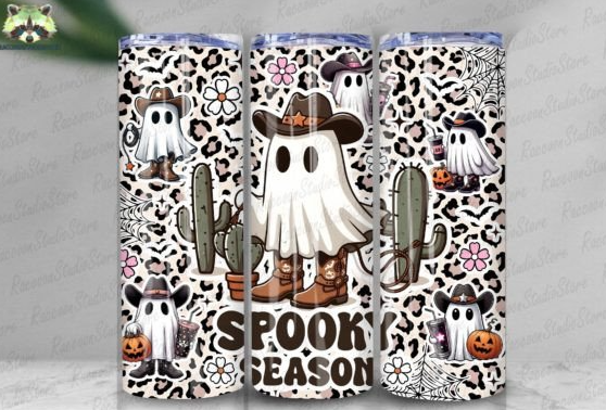 Spooky Ghost Skinny Tumbler Design SVG