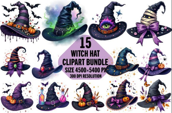 Spooky Halloween Witch Hat Clipart PNG