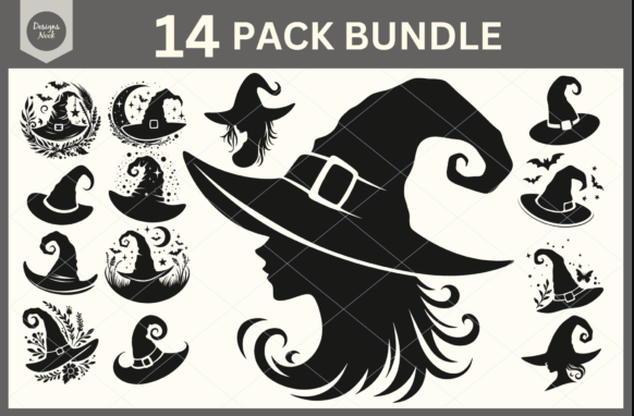 Witch Hat SVG File Clipart Silhouette