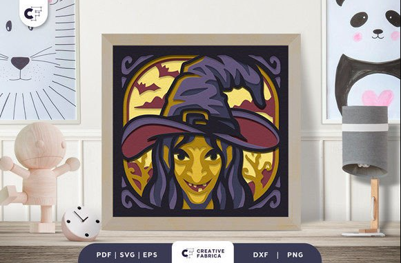 Witch's Creepy Smile 3D Shadow Box